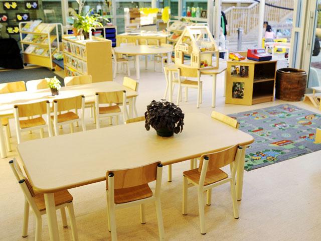 Low level tables and chairs on easy clean flooring